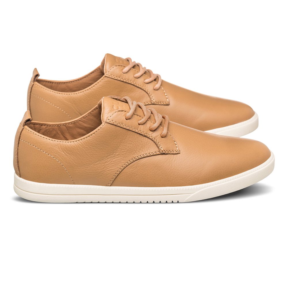 CLAE ELLINGTON Shoes Mens USA103-O29 In Camel Brown Leather